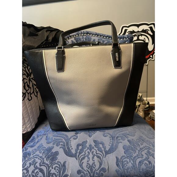 Tumi Handbags - Tumi Stanton Nonie Leather Tote Black and Gray Spectator